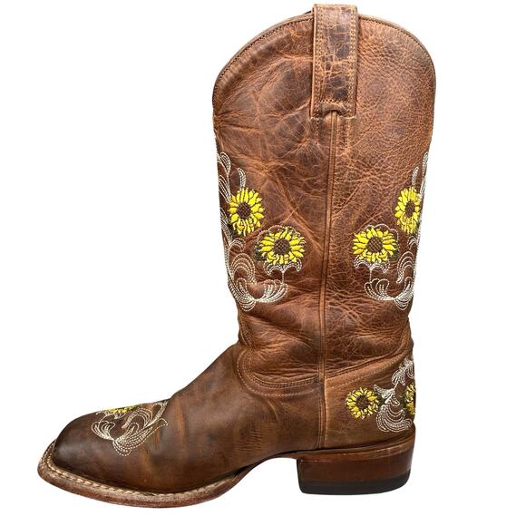 Shyanne Women’s Joyln Brown Leather Sunflower Cowgirl Boots Size US 8.5 B - Picture 2 of 10